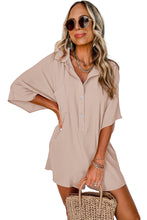 Apricot Half Button Collared Loose Romper