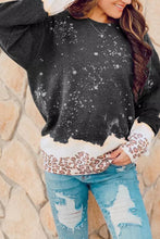 Snowy Christmas Graphic Leopard Bleached Sweatshirt