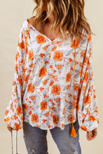 Blusa Dolman con estampado floral y cuello en V dividido 