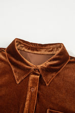 Chestnut Chest Pocket Velvet Shirt