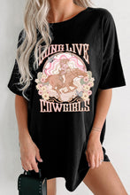 Black LONG LIVE COWGIRLS Graphic Crewneck T Shirt