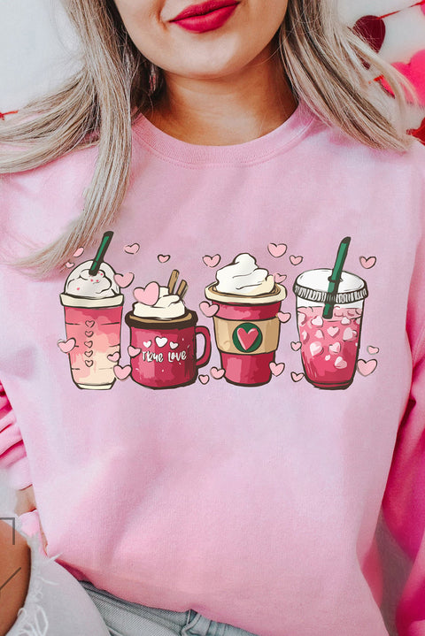 Heart Shaped Embroidered Pullover Sweatshirt