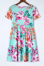 Short Sleeve High Waist Floral T-shirt Dress