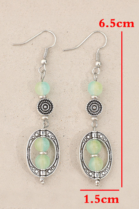 Silvery Boho Style Beaded Dangle Earrings