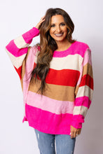 Mix Horizon Stripes Dolman Sleeve Sweater