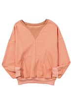 Drop Shoulder Sweatshirt with Kangaroo Pocket