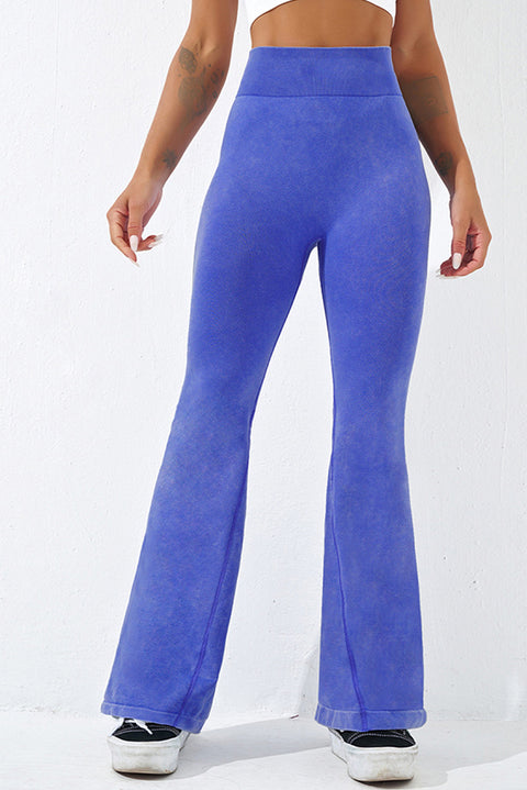 Dark Blue High Waist Butt Lift Yoga Flared Leggings