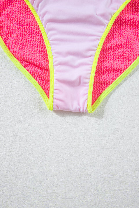 Bonbon Color Block High Waisted Sexy Bikini Set