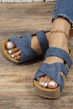 Braided Detail Criss Cross Platform Slippers