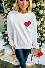 Heart Shaped Embroidered Pullover Sweatshirt