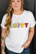 White Plus HOPPY Chenille Embroidered Easter Fashion Tee