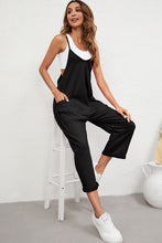 Pocketed Adjustable Spaghetti Strap Straight Leg Jumpsuit