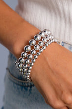 Silvery 3pcs 4/6/8mm Bead Bracelet Set