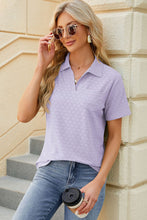 Orchid Petal Eyelet Textured Polo Shirt