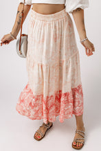 Floral Print Ruffle Hem Tiered Maxi Skirt