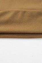 Camel Solid Fleece Lined Drop Shoulder High Low Sweatshirt