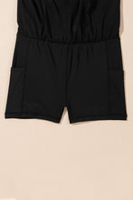 Black High Waisted Drawstring 2-in-1 Side Pocket Color Block Bikini Shorts