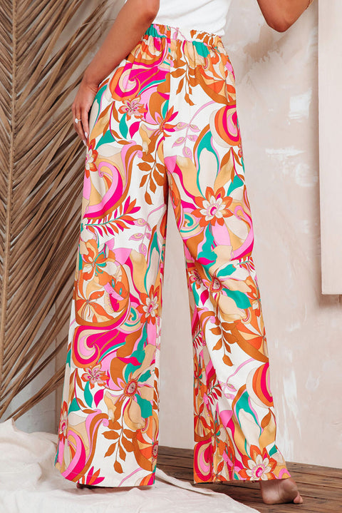 Pantalones anchos con estampado floral