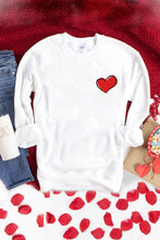 Heart Shaped Embroidered Pullover Sweatshirt