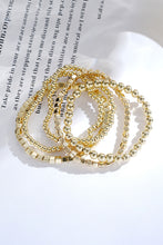 Gold Plated Cube Beaded 5 Pcs Bracelet Set