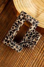 White Leopard Print Cutout Square Claw Clip