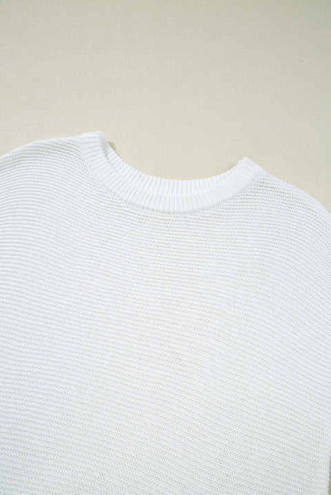 Jet Stream Solid Color Sweater Tee with Side Slits