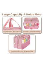 Pink SNACKS Clear PVC Double Layered Portable Bag