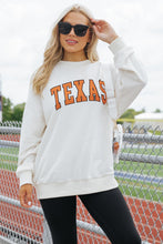 White TEXAS Graphic Drop Shoulder Crewneck Sweatshirt