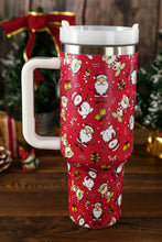 Vasos de acero inoxidable con asa y estampado navideño azul islandés 