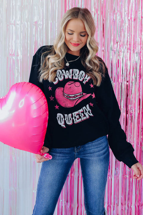 Heart Shaped Embroidered Pullover Sweatshirt