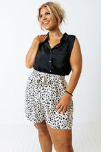 Plus Size Dalmatian Print High Waist Shorts