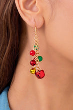 Racing Red Christmas Style Bells Dangle Hook Earrings