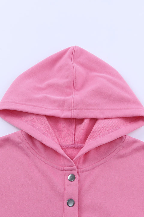 Batwing Sleeve Pocketed Henley Hoodie