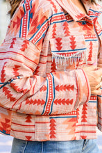 Red Western Aztec Print Corduroy Jacket