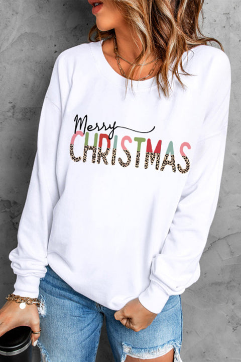 MERRY and BRIGHT Leopard Print Pullover Sweatshirt