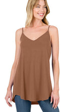 Pitaya Pink Spaghetti Strap V-Neck Flowy Tunic Tank Top