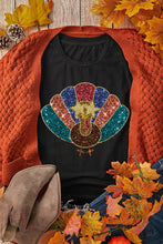 Black Glitter Turkey Graphic Thanksgiving T Shirt