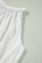 White Lace Sleeveless Knot Hollow Out Back Tied Waist Mini Dress