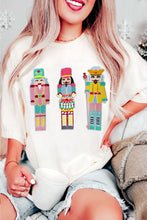 White Chenille Nutcracker Doll Graphic Christmas Fashion Tee