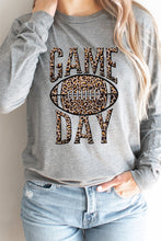 GAME DAY Leopard Rugby Print Graphic Long Sleeve Top