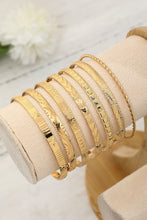 Gold 7pcs/set Textured Plated Open Alloy Bangle Set