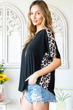 Leopard Splicing O-neck Short Sleeve T Shirt