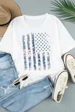 Floral American Flag Pint Short Sleeve Graphic Tee