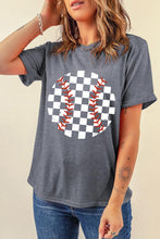 Gray Vintage Checkered Baseball Graphic Tee