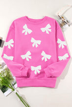 Bonbon Sequin Bowknot Graphic Drop Shoulder Pullover Sweatshirt