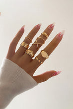 Gold 8pcs Plated Minimalism Alloy Rings Set