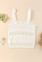 Ruffle Straps Crochet Knit Tank Top