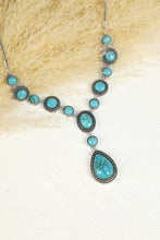 Crackle Turquoise Water Drop Charm Necklace