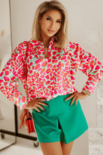 Abstract Print Long Sleeve Buttoned Shirt