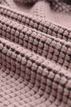 Pink Chunky Waffle Knit Oversized Collar Cardigan